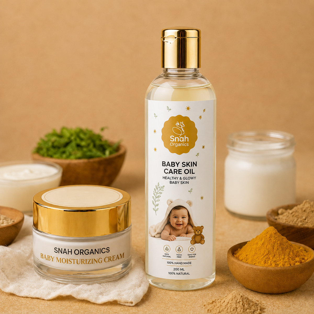 Baby Care Combo – Skin Oil & Moisturizing Cream